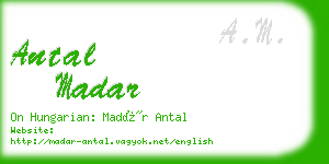 antal madar business card